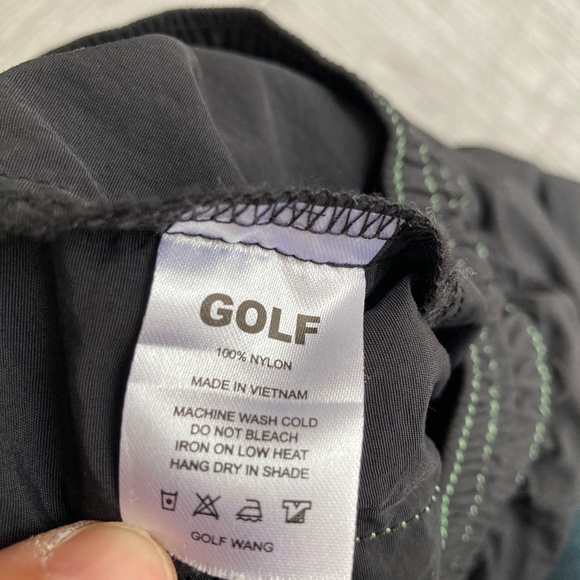Golf Wang Bolt Nylon Pants Black Men’s XS Green Stitching - Picture 5 of 7